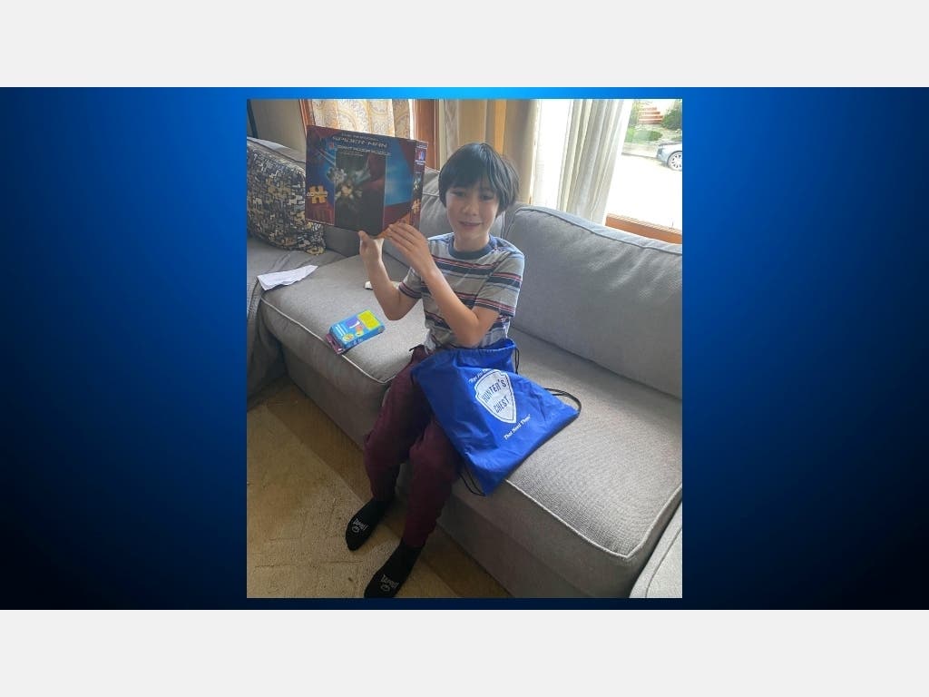 The firefighters also delivered a bag full presents to the happy birthday boy.