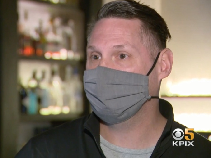 The sign outside the Moroccan restaurant Aziza on Geary Boulevard reads that it will be temporarily closed for all services until further notice, adding “Stay healthy and wear your mask.”