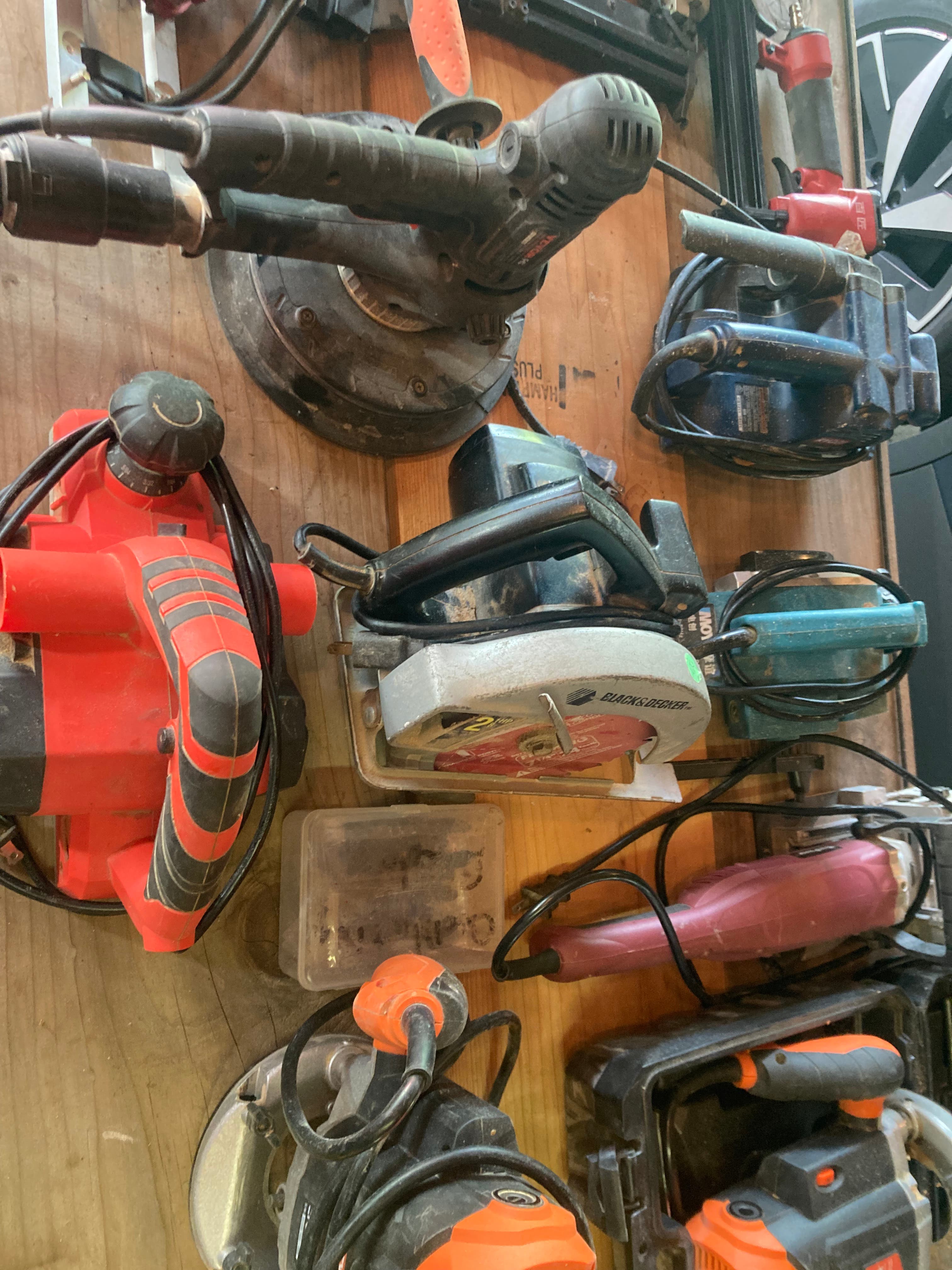 Power tools, pneumatic tools, hand tools, welder, compressor, hardware and much more in garage sale