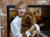 The Glades at ChampionsGate resident Rosemary Burgoyne and her dog, Ginger, on All American Pet Photo Day.