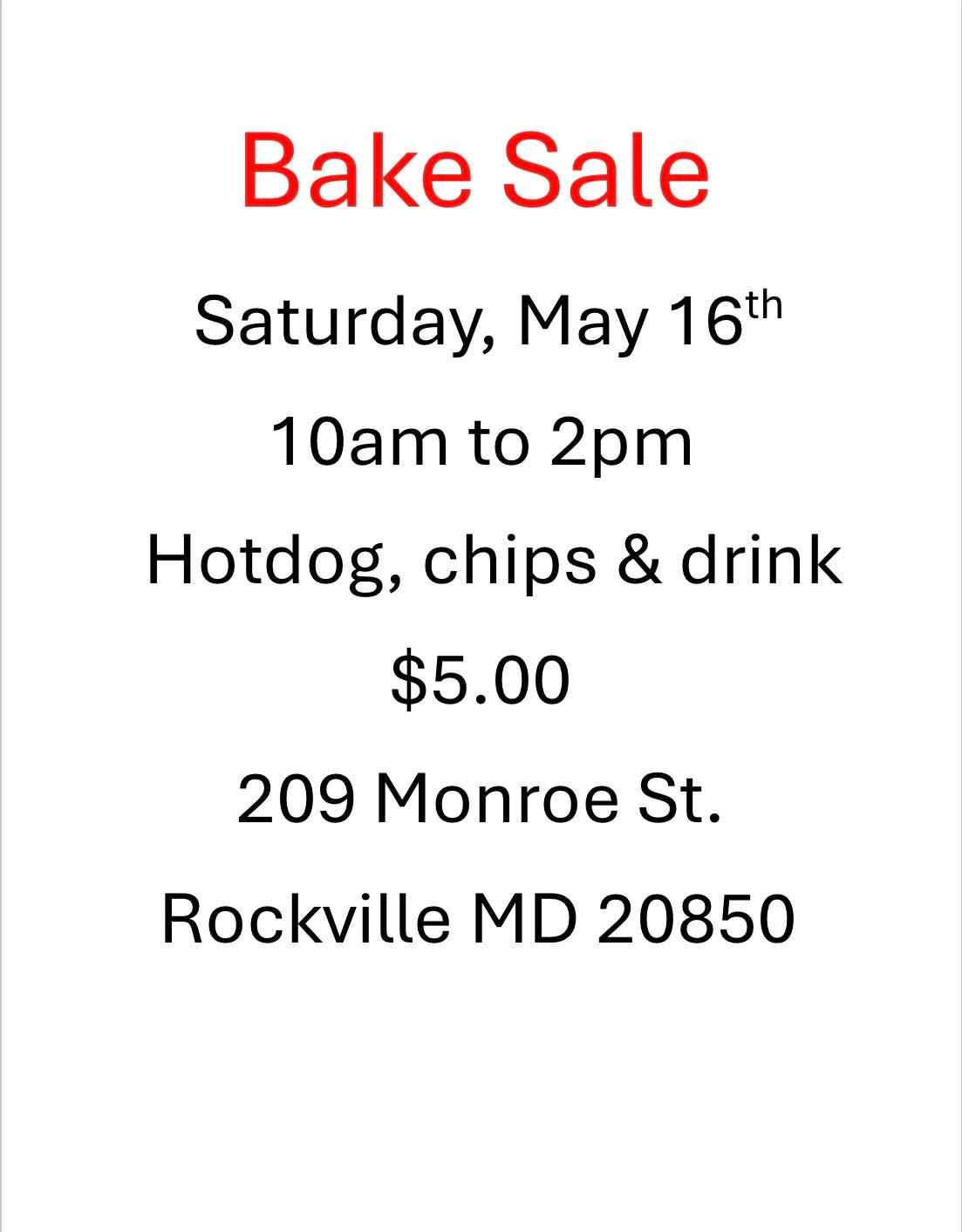 Bake Sale