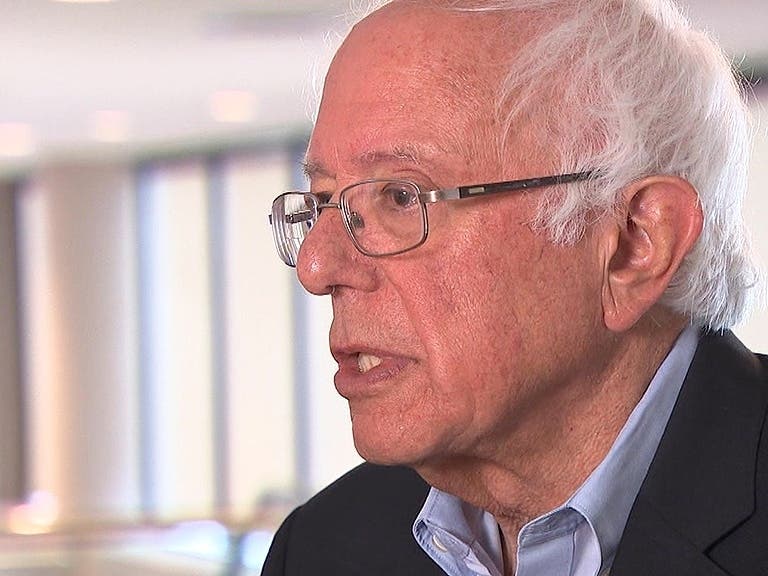 Democratic presidential hopeful Sen. Bernie Sanders met with voters and small business owners in New Hampshire Monday.