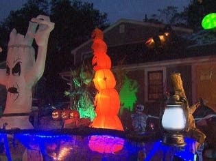 Halloween display on Liberty Street in Braintree