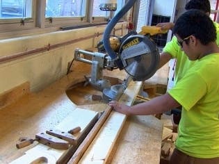 Students at Assabet Valley Regional Technical High School in Marlboro are building a tiny house for a Maine veteran.