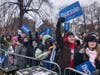 Supporters of Sen. Bernie Sanders gather on Boston Common ahead of the Super Tuesday presidential primaries in Masschusetts and other states.