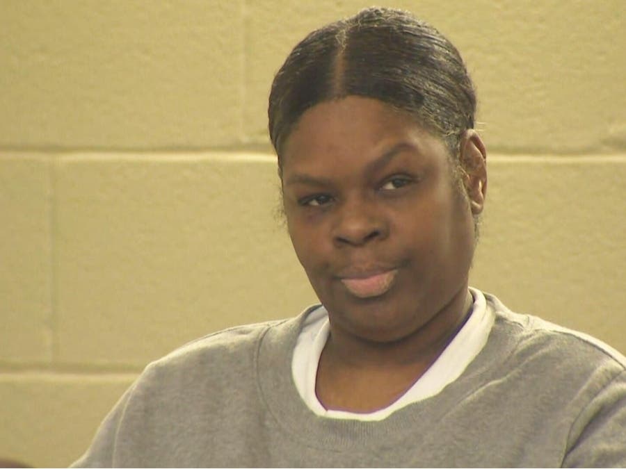Latarsha Sanders at her sentencing in Brockton, December 28, 2022