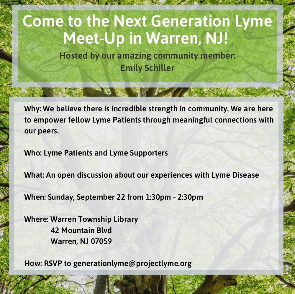 Sep 22 Lyme Disease MeetUp in Warren, NJ Morristown, NJ Patch