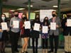 Inductees with their certificates