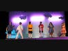 William Herbert (Schroeder), Alex Marcis (Snoopy), Bobby Silverstein (Charlie Brown), Michael Woythaler (Linus Van Pelt), Gabriella Pace (Lucy Van Pelt), and Sofia Lambright (Sally Brown) in Howitt Middle School’s production of You’re a Good Man, Charlie 