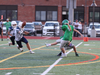 Howitt Middle School student Gianna Recine kicks a field goal in her football debut.