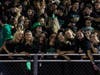 A spirited student body supports the Varsity football team at Homecoming
