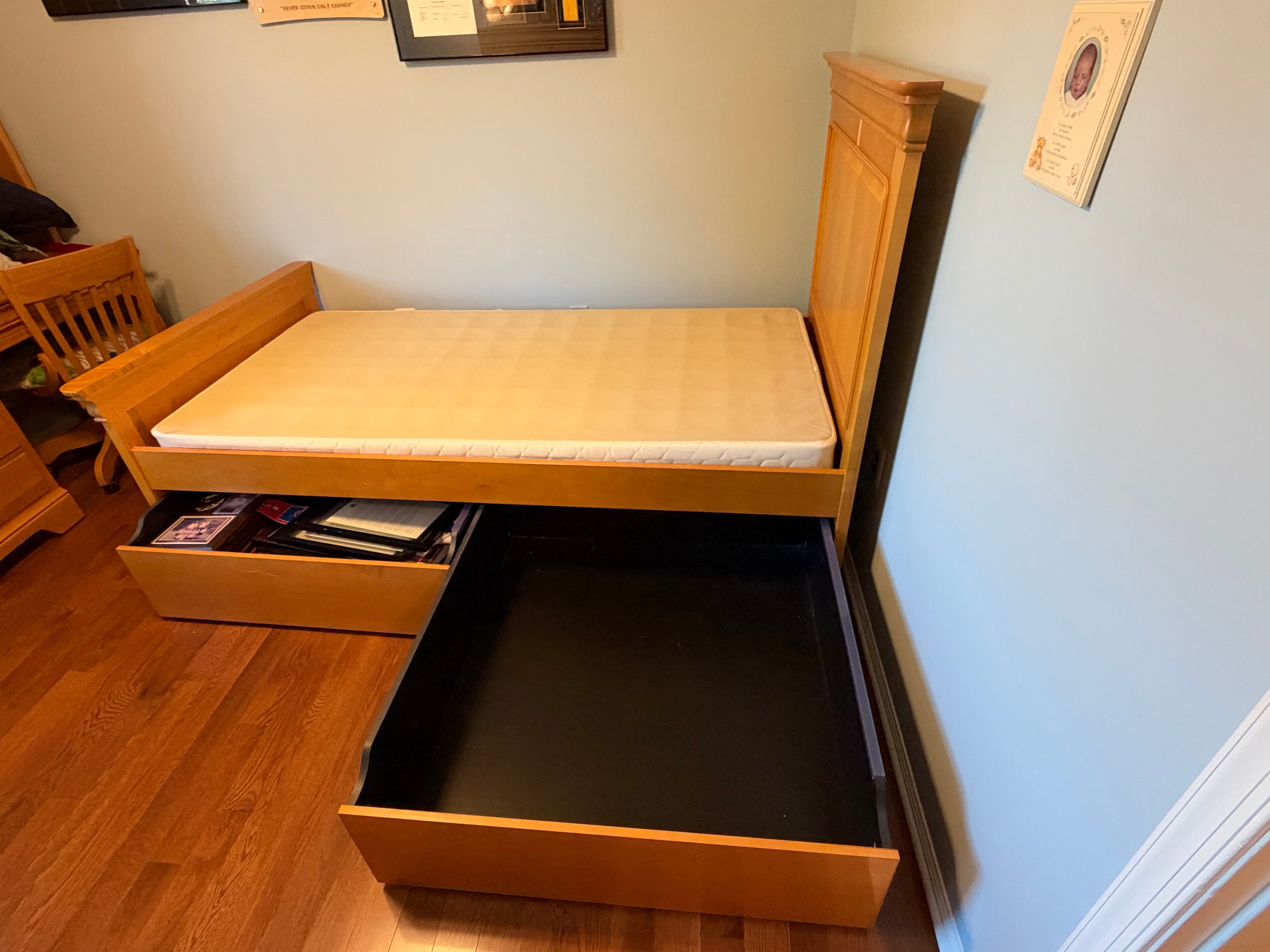 Excellent shape Twin size bed + dresser + night stand