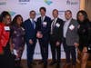 Pictured from L to R: Tatanisia Lumley, Diora Rice, BSNY Executive Director David Meade, LaGuardia Community College President Kenneth Adams, Glenn Hilzen, LaGuardia Director of Veterans & Workforce Initiatives David Daza, and Felicia Forster