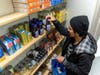 A student visits the LaGuardia Community College pantry.