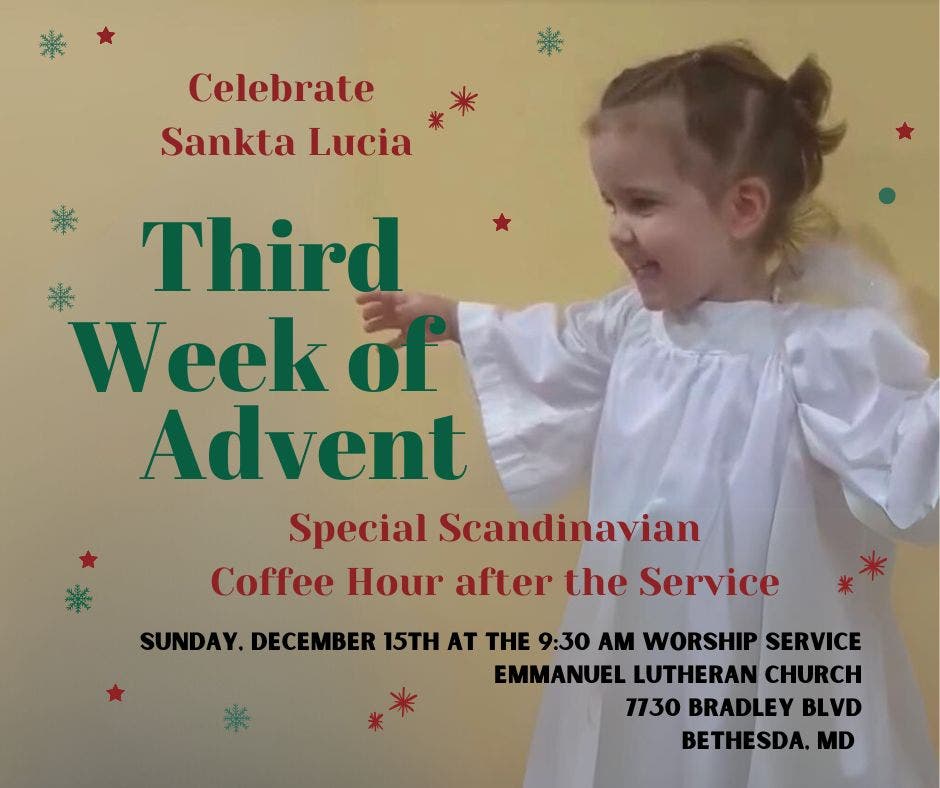 Dec 15 special third week of advent sankta lucia celebration and