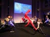 Members of FOWPAL present a martial arts performance to encourage people to follow the guidance of their conscience and do good deeds to help themselves and the world during a gala dinner. 