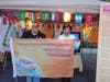 Andre Quintero, mayor of El Monte, left, shows support for the International Conscience Day during a Lunar New Year celebration in Walnut, California on Feb. 8, 2020.