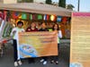 Walnut City Council Member Nancy Tragarz, 2nd from left, and Walnut City Council member Eric Ching, 2nd form right, show support for the International Conscience Day during a Lunar New Year celebration in Walnut, California on Feb. 8, 2020.