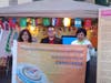 Andrew Rodriguez, mayor of Walnut, center, shows support for the International Conscience Day during a Lunar New Year celebration in Walnut, California on Feb. 8, 2020.