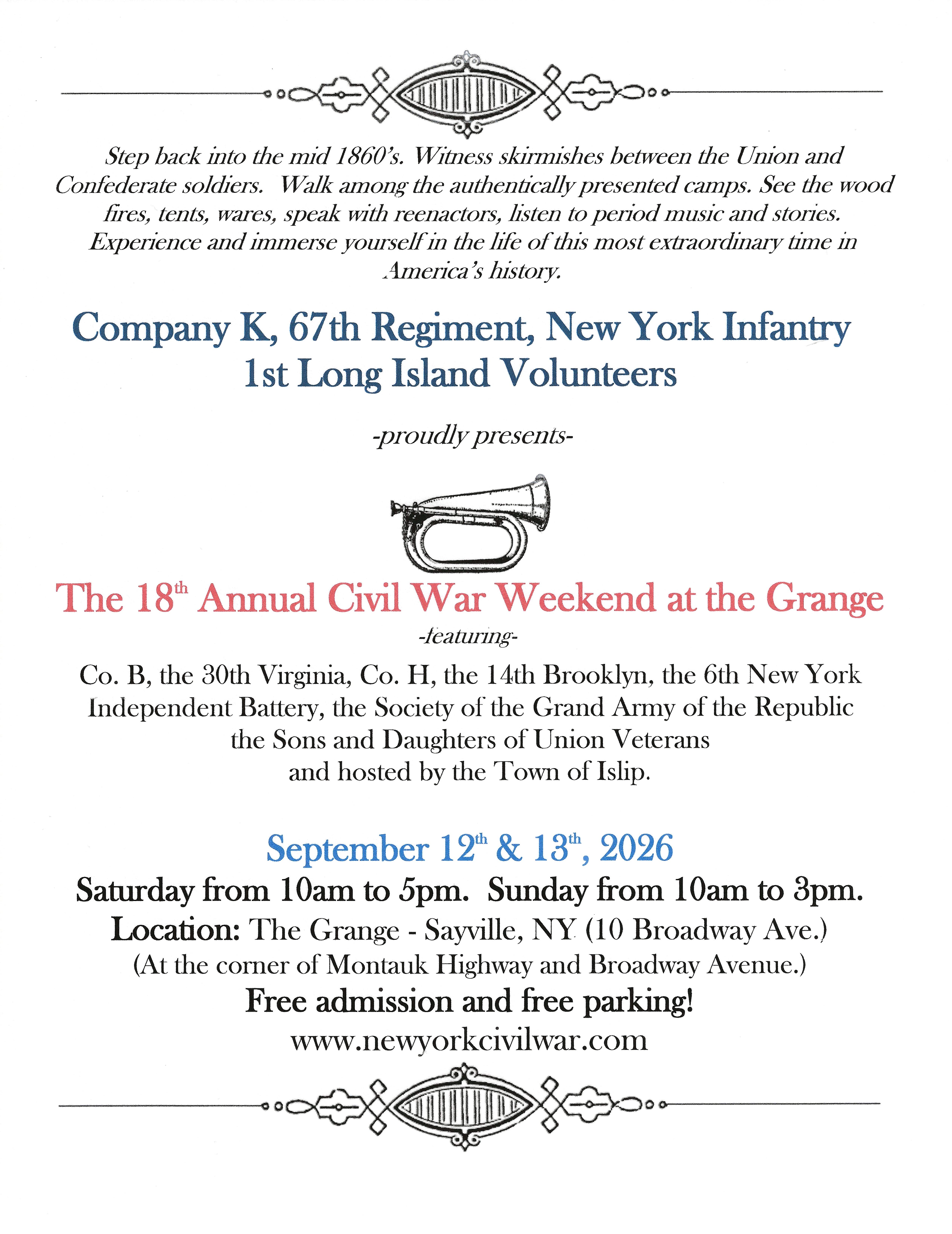 18th Annual Civil War Weekend at the Grange 