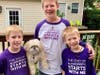 Left to right: Mickey (9), Dog- Zuzu, Richie (13) & George (8) Walking to End Alzheimer’s 