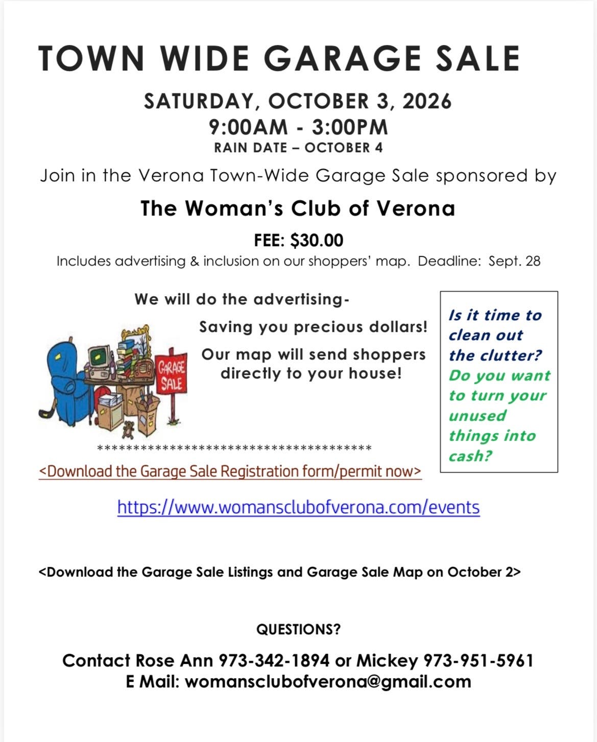 HUGE Verona Town Wide Garage Sale 