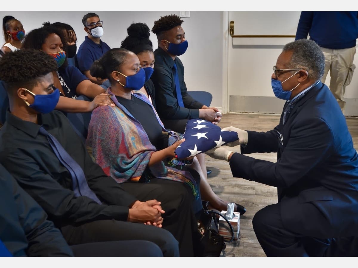 Memorial service for 52-year-old Riverside County Dep. Terrell Young, who died from complications of the COVID-19 virus, at Ferrara & Lee Co