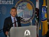 Santa Ana Mayor Vicente Sarmiento during a press conference to address the increase in homicides and violent crimes in the city.