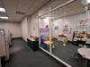 A playroom for kids at the Santa Ana Family Justice Center with a window to keep an eye on them.