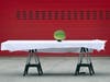 A watermelon is placed on a table at a safe distance at Orange City Fire Department headquarters before an illegal fireworks demonstration.