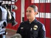 Santa Ana Public Information Officer Natalie Garcia is interviewed about the dangers of illegal fireworks during a demonstration