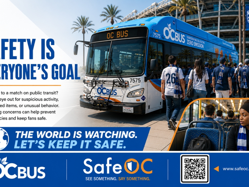 See Something, Say Something’s Safe OC campaign has new public service announcement within Orange County Transportation Authority buses. 