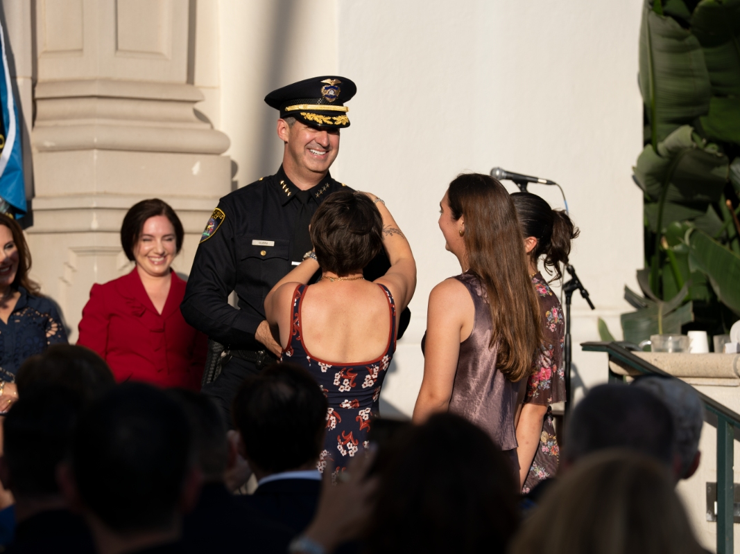 Beverly Hills Chief of Police Max Subin at his swearing-in ceremony in August 2026. 