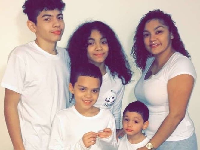 Yahaira Colon, 30, of North Andover, and her children.