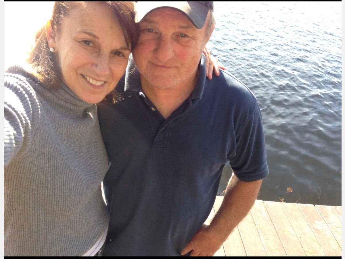 Burlignton hero Donna O'Brien with her husband Pat. O'Brien is a nurse manager at Winchester Hospital.