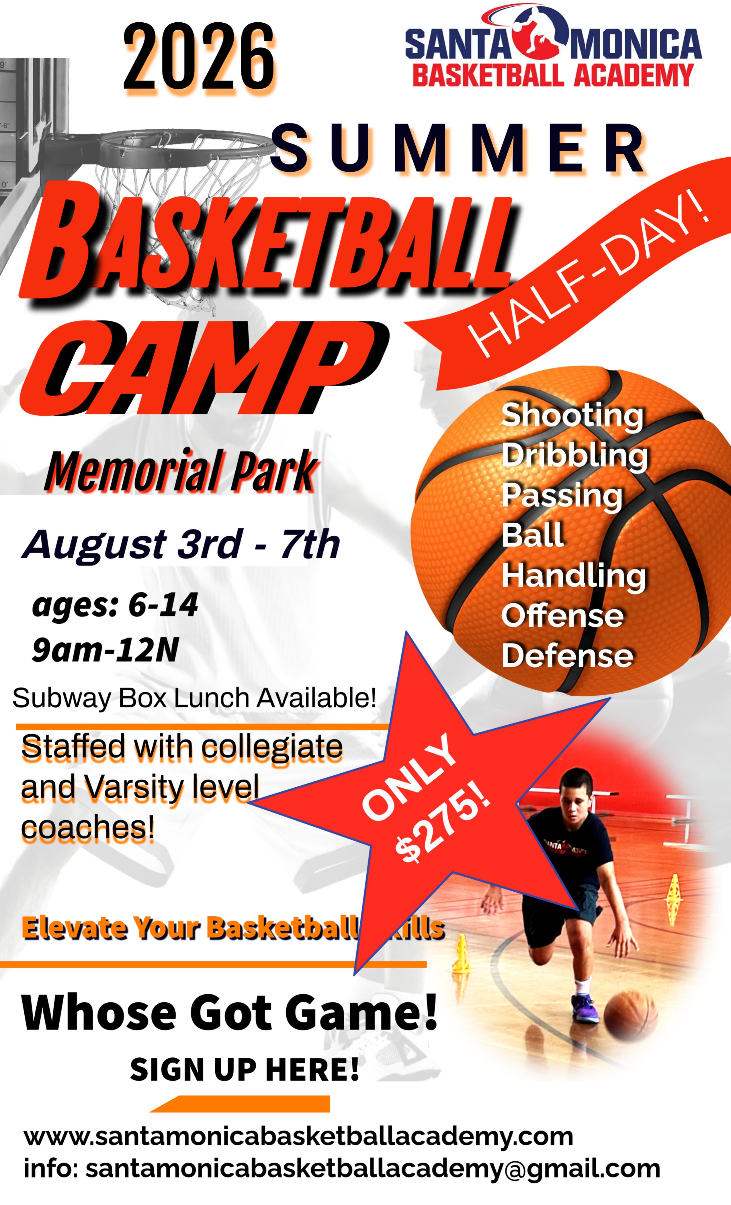 Santa Monica Basketball Academy Summer Camps!