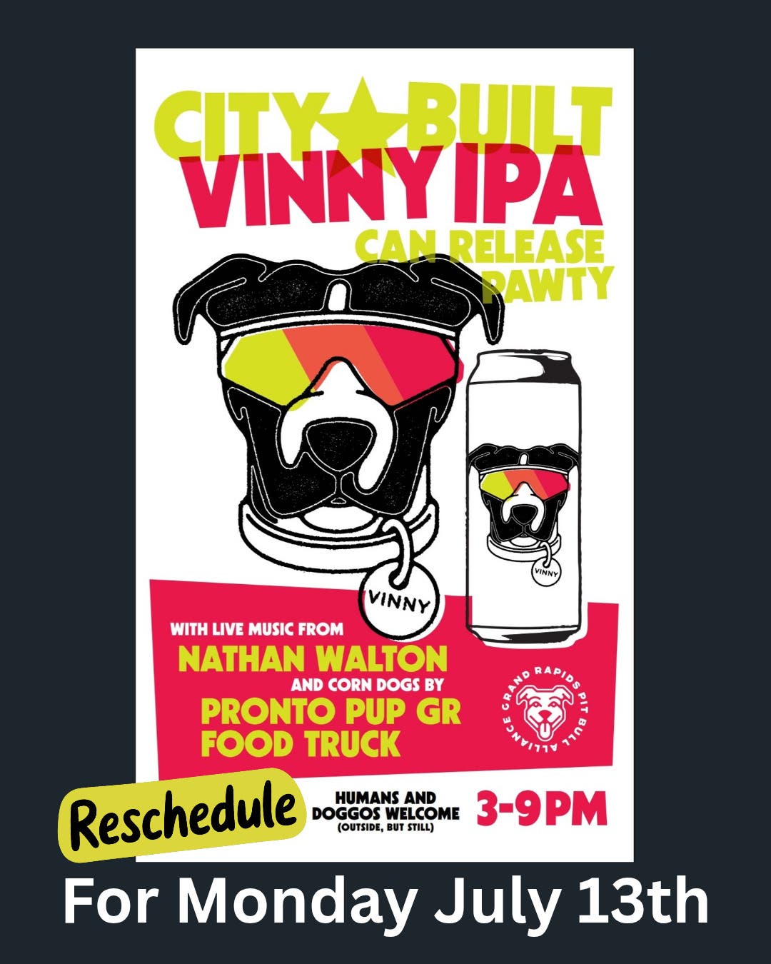 Grand Rapids Pit Bull Alliance Vinny IPA Release Pawty by City Built Brewing 