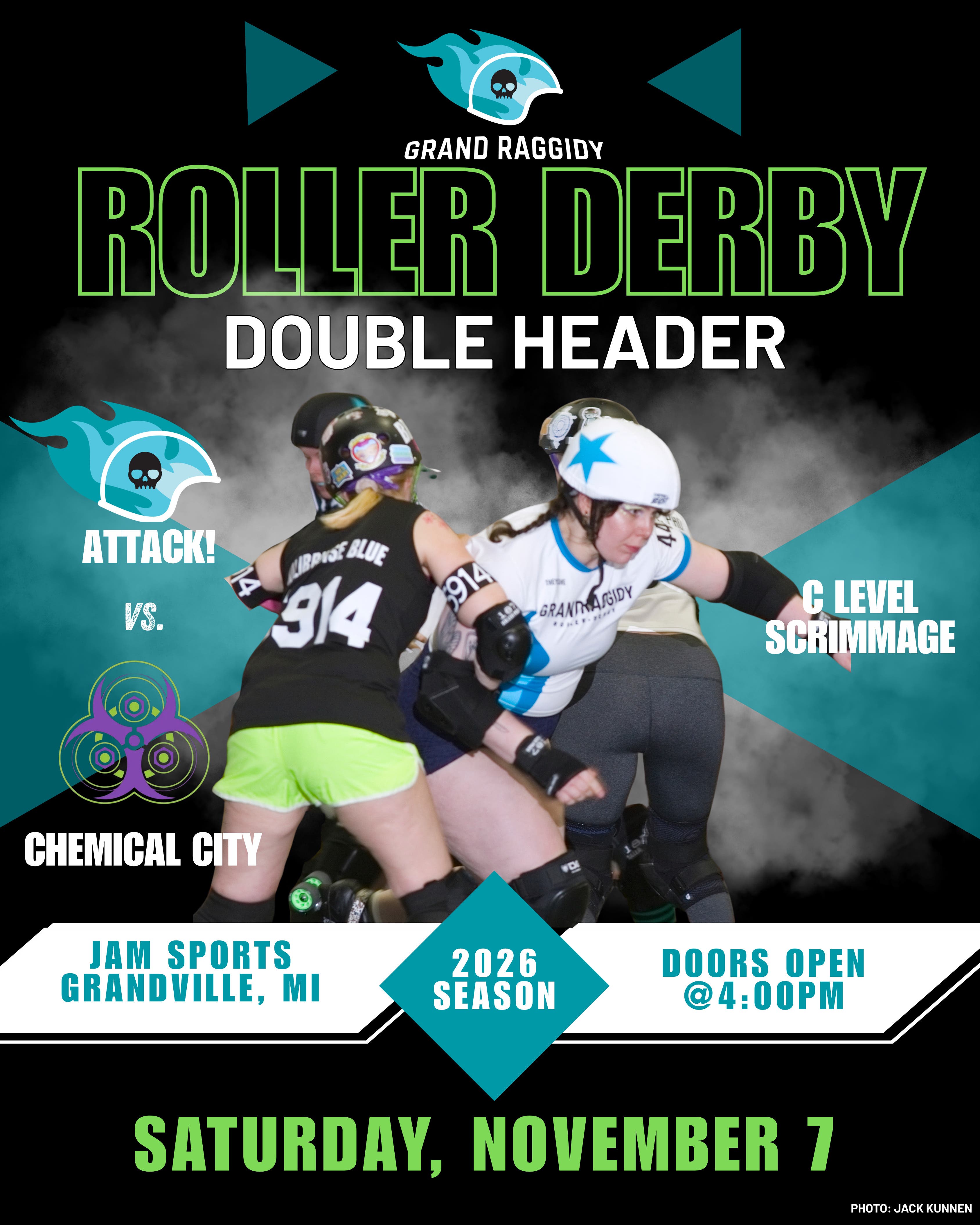 Grand Raggidy Roller Derby November Double Header — Sports & recreation in JAM Sports Grand Rapids · Grandville, MI