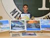 William Paca Middle School sixth-grade student Yasmeen Darwich-Abdusalam with some of her artwork.