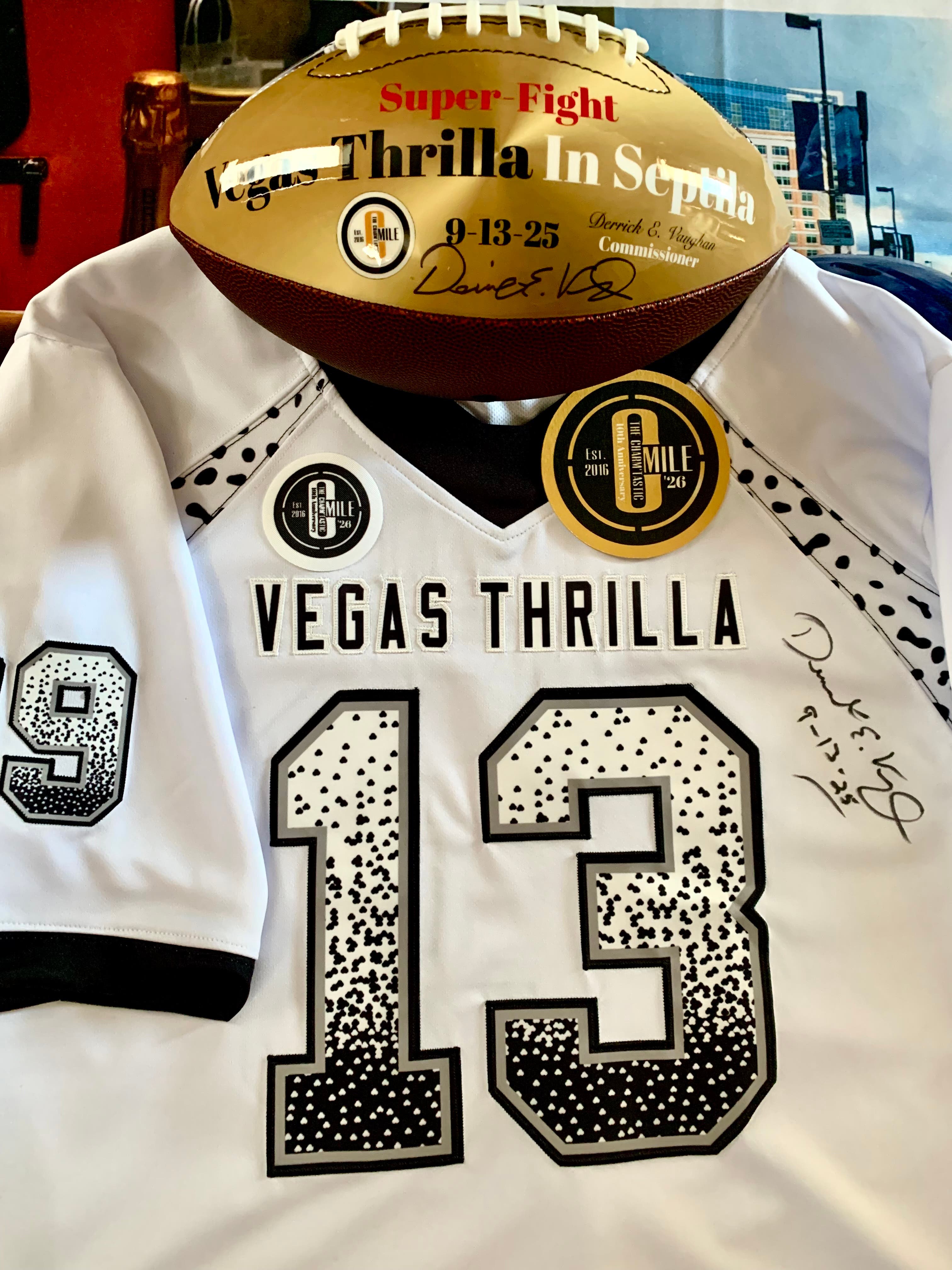 City of Baltimore: "Vegas Thrilla In Septila" Super-Fight Jersey & Football Online/Ebay for 25K