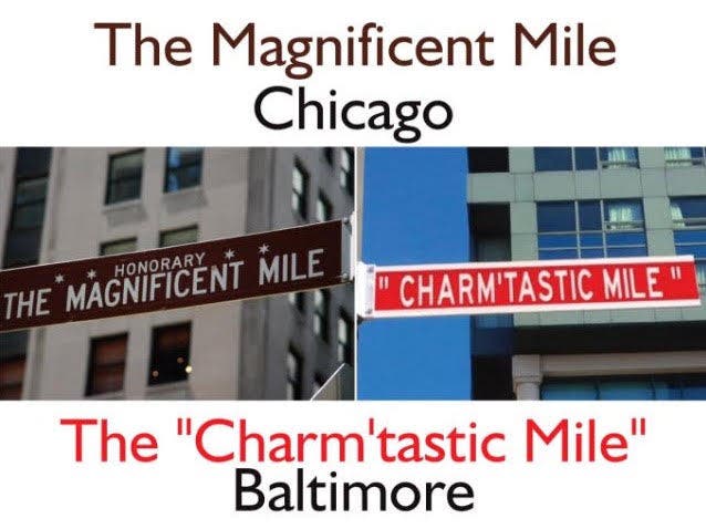 City of Baltimore: "Charm'tastic Mile" Ravens (41) and Mag Mile Bears (59) Score Combined 100 Points
