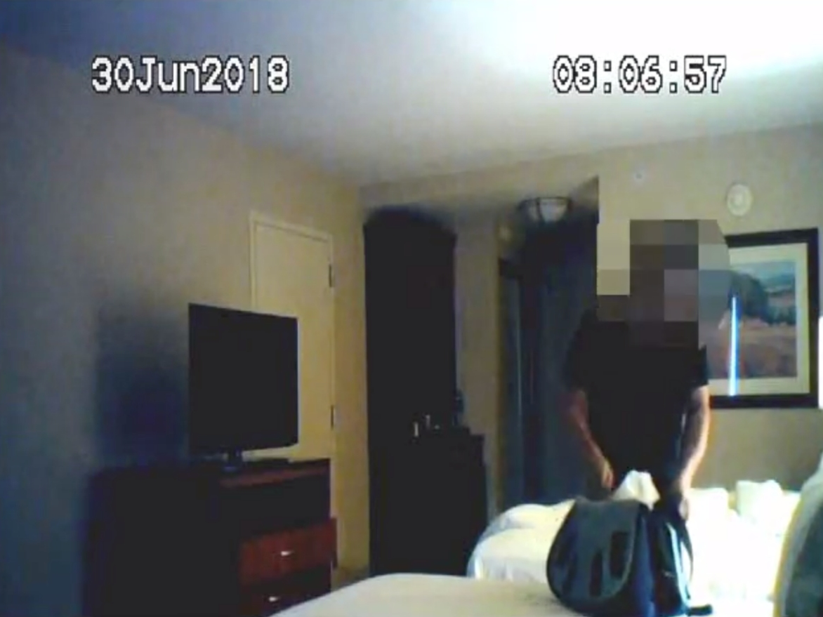 Xuehua Peng, also known as Edward Peng, accused by authorities of spying for China, seen in a video released by the U.S. Department of Justice on Monday.