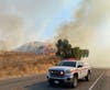 The Hill Fire forced evacuations in Jurupa Valley Wednesday.