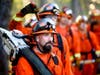 Inmate firefighters battle the Kincade Fire near Healdsburg, Calif., on Tuesday, Oct. 29, 2019.