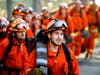 Inmate firefighters battle the Kincade Fire near Healdsburg, Calif., on Tuesday, Oct. 29, 2019.