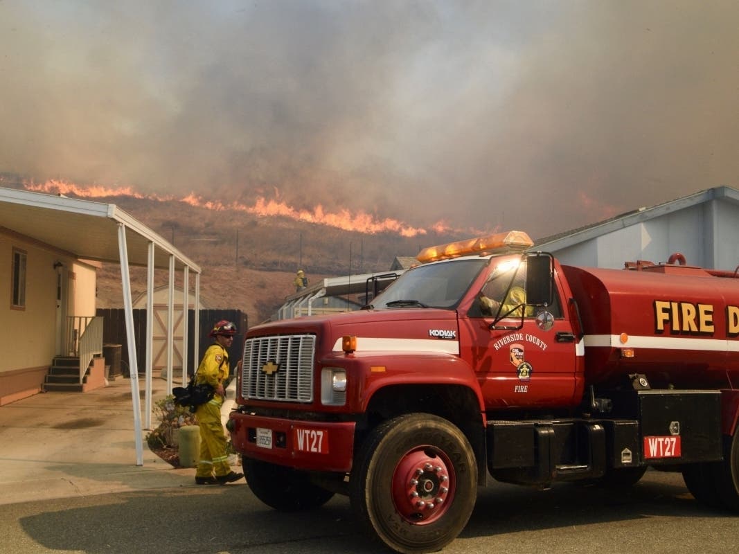 Evacuations were lifted for the Hill Fire, which broke out Wednesday in Jurupa Valley and has burned 628 acres with 30 percent containment.