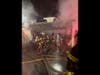 Fire officials haven't said whether any residents were at home when the fire broke out.