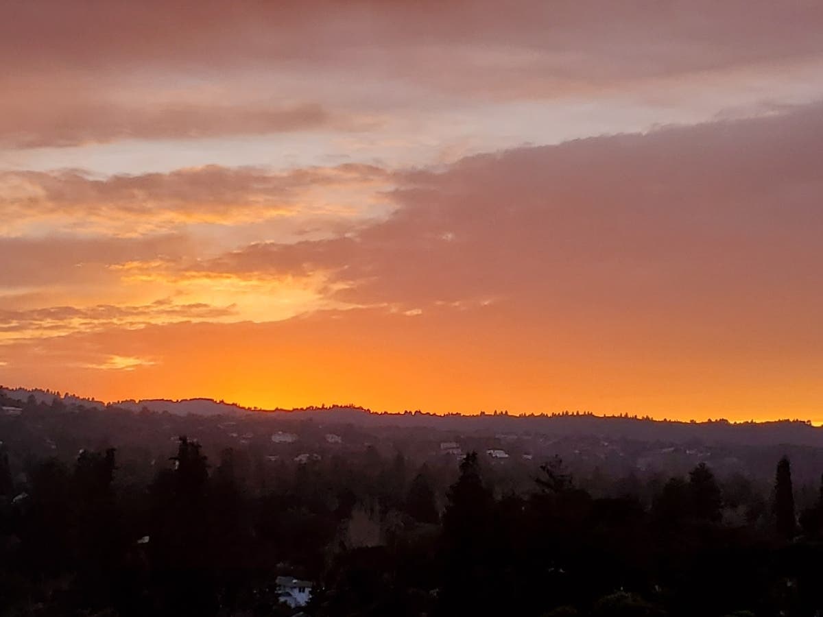 Patch reader Mary Salim shared this photo taken recently, showing the sunset over Hillsborough as seen from San Mateo.