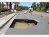 The sinkhole, in front of the Murrieta Town Center, closed down Alta Murrieta between Rockcrest Drive and Murrieta Hot Springs Road.