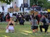 A crowd gathers during a protest against police violence at the State Capitol in Sacramento, June 1, 2020.